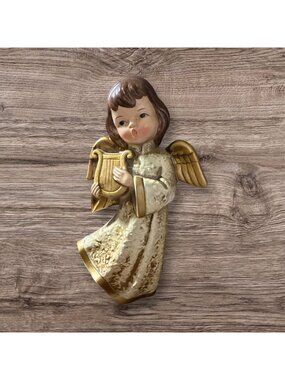 Vintage Norcrest Made in Japan F269 Singing Angel Figurine Angel with Harp